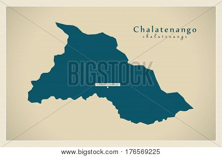 Modern Map - Chalatenango Sv Illustration Silhouette