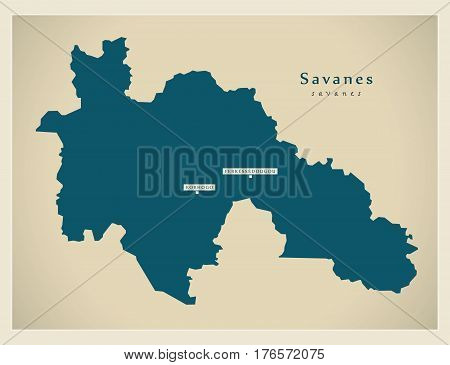 Modern Map - Savanes Ci Illustration Silhouette