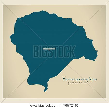 Modern Map - Yamoussoukro Ci Illustration Silhouette