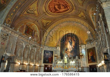 MONTREAL - AUG. 4, 2011: Notre-Dame-de-Bon-Secours Chapel, Montreal, Quebec, Canada. It is one of the oldest churches in Montreal, it was built in 1771 over the ruins of an earlier chapel.