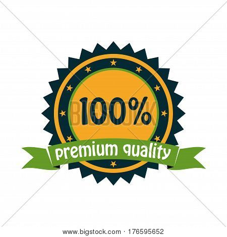 vintage badge with text one hundred percent