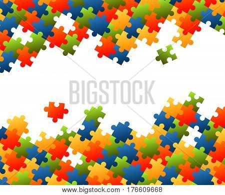 Puzzle Pieces Colorful Background