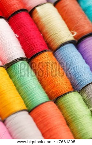 bobbins of lurex thread