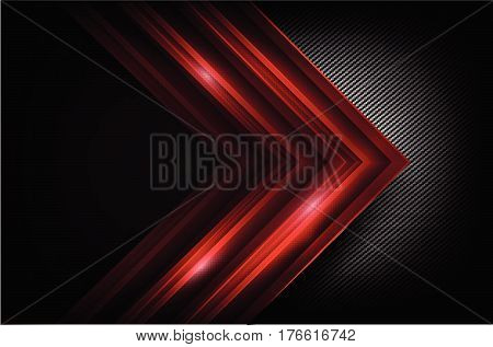 Dark carbon fiber and red overlap element abstract background vector illustration eps10