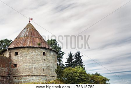 Old fortress in the North in Lake Ladoga