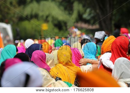 People Sikh With Headscarf During The Event