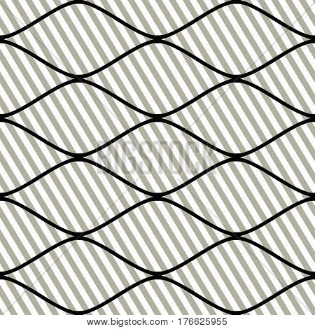Seamless Vector Abstract Pattern. Symmetrical Geometric Repeating Background With Decorative Rhombus