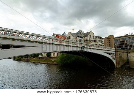 Lendal Bridge Over River Ouse In York England. It Connects Two Medieval Towers: Lendal Tower On The 