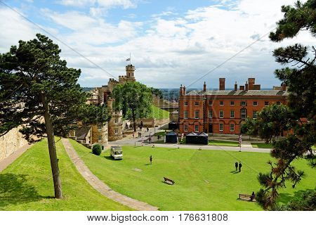 Lincoln Uk - July 1 2016: Panorama Of Lincoln Castle In East Midlands England Constructed During The