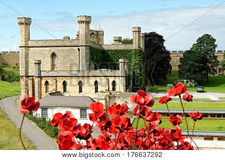 Poppies Wave Sculpture At Lincoln Castle, Lincoln, England.