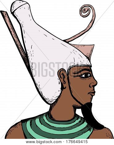 Side View Of Egyptian God Atum