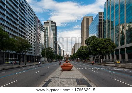 Rio de Janeiro, Brazil - March 4, 2017: Presidente Vargas avenue in the city center is one of the most important streets of Rio de Janeiro.