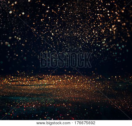 Glitter Lights Grunge Background, Glitter Defocused Abstract Twinkly Lights And Glitter Stars Christ