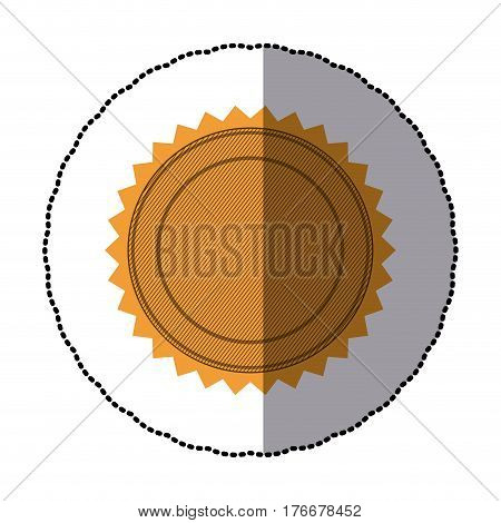 sticker of silhouette with circular frame and sawtooth contour vector illustration