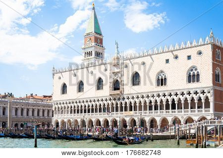 Venice, Italy - June 27, 2016: San Marco Area Full Of Turists