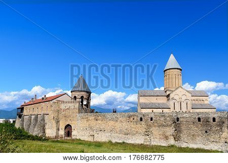 View Of Alaverdi Monastery In The Alazani Valley. Kakheti Region. Georgia