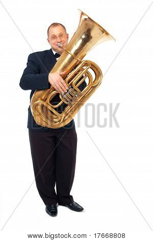 Musician Playing The Tuba