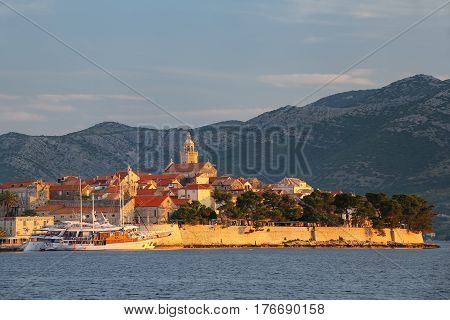 Korcula Old Town In Early Morning Light, Croatia