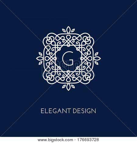 Simple and elegant monogram design template with letter G. Vector illustration.