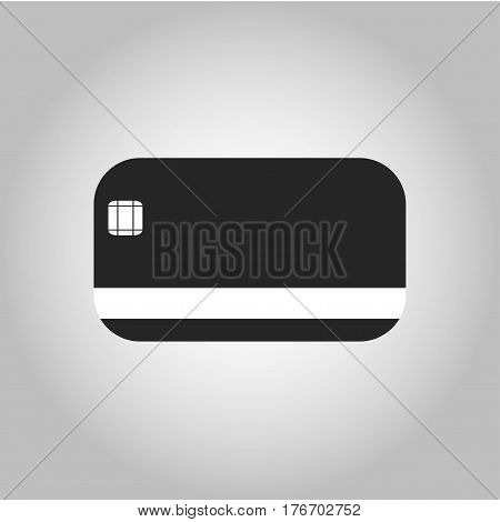 icon black credit card on grey background