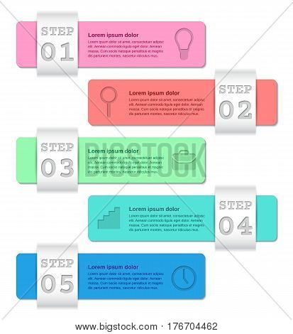 Infographics templates 5 steps options parts processes. Infographic business concept. Arrows elements for brochure web design. Vector frames for text. Info graphic data.