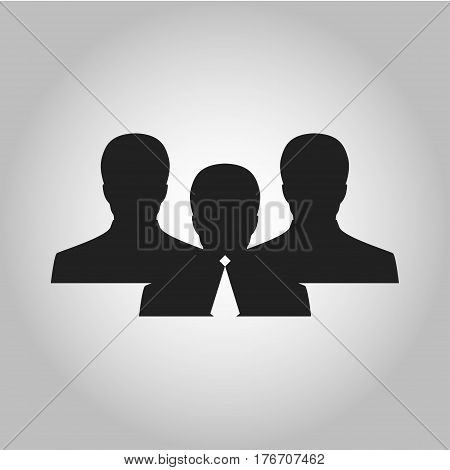 icon group of men black silhouette with tie