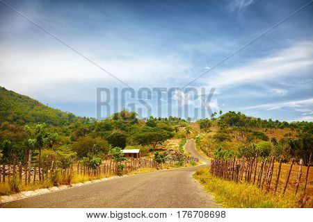 The Road To Pico Isabel De Torres, Puerto Plata, Through The Countryside And A Sun Scorched Landscap