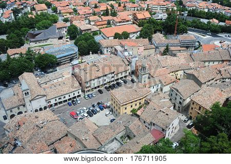 Piazza Grande And Church Of The Suffrage On Borgo Maggiore