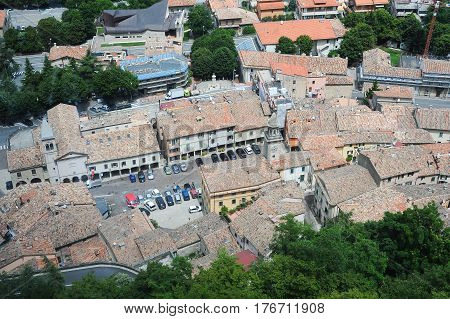Piazza Grande And Church Of The Suffrage On Borgo Maggiore