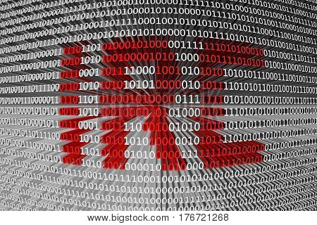 IRC is presented in the form of binary code 3d illustration