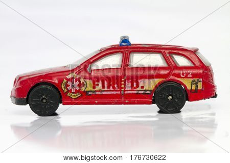 small red firte car 