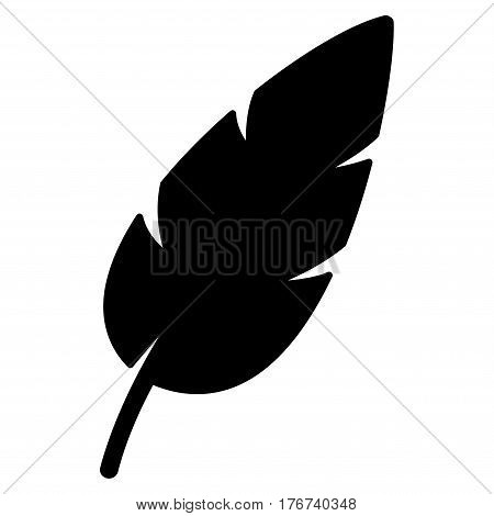 Feather vector icon. Flat black symbol. Pictogram is isolated on a white background. Designed for web and software interfaces.