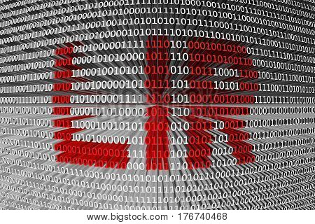LIR in the form of binary code, 3D illustration
