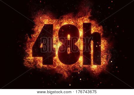 48h icon fire explode text flames hot delivery