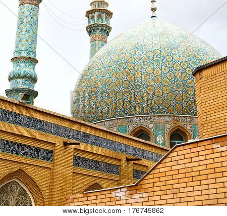 In Iran  And Old Antique Mosque  Minaret