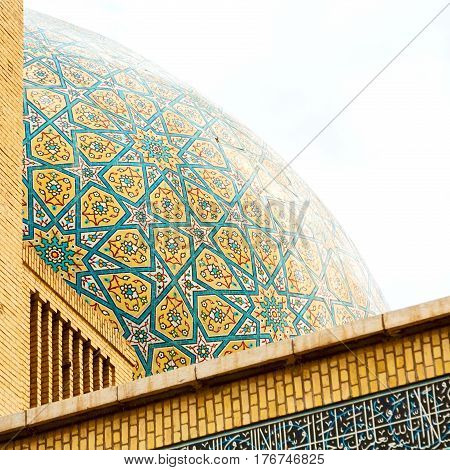 In Iran  And Old Antique Mosque    Minaret