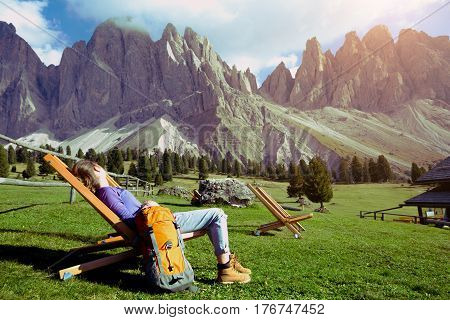 Girl Is Resting In A Chair