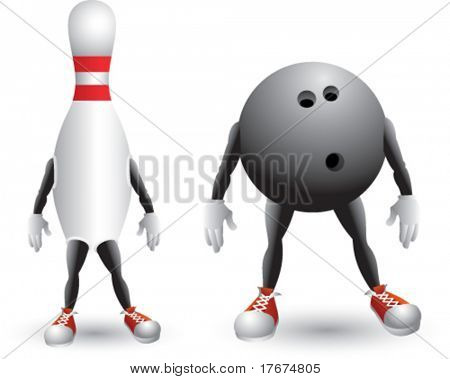 izolované bowlingové muži