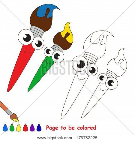 Braches to be colored. Coloring book to educate kids. Learn colors. Visual educational game. Simple level. Coloring pages.