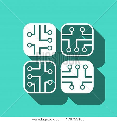 circuit board icon stock vector illustration flat design