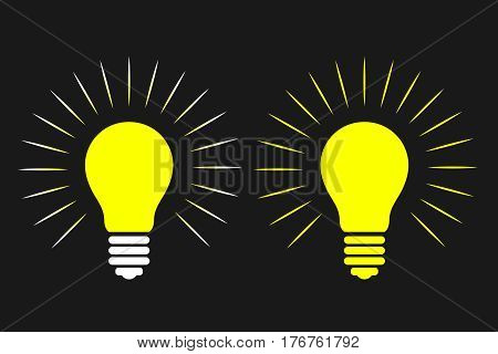 Light Bulb, Idea, thinking, Concept. Vector illustration