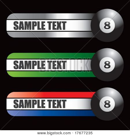 8 볼에 대 한 전문화 된 배너