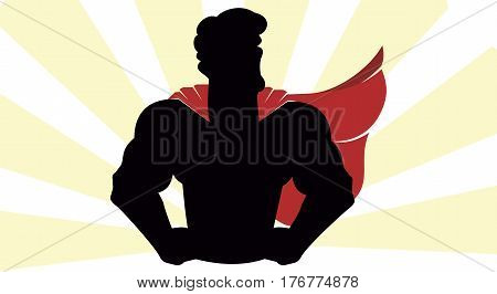 Super Hero silhouette vector illustration flat superhero