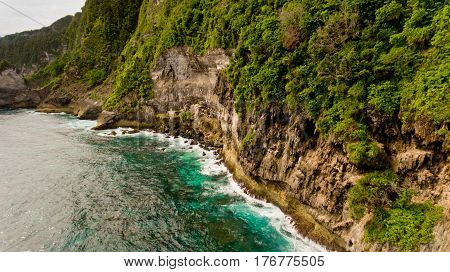 Aerial view on Peguyangan bay Nusa Penida Bali Indonesia