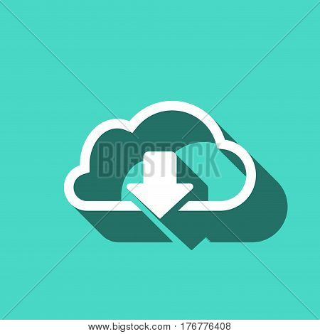 cloud download icon stock vector illustration flat design