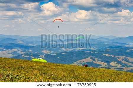 Skydiving Extreme Over The Mountains