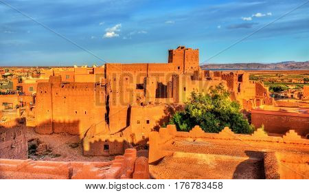 Taourirt Kasbah in Ouarzazate, Morocco. It is one of the national symbols of Morocco