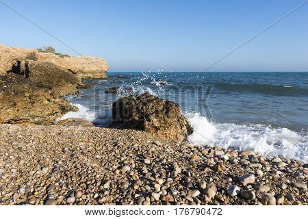 The Mediterranean sea on the coast of Vinaros Castellón