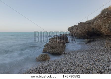 The Mediterranean sea on the coast of Vinaros Castellón