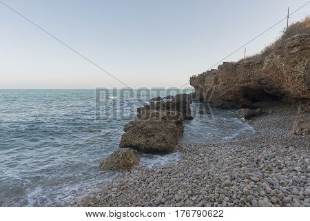 The Mediterranean sea on the coast of Vinaros Castellón